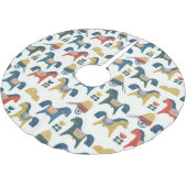 スカンジナビアの馬:カラフルフォークアート ブラッシュドポリエステルツリースカート (アングル)