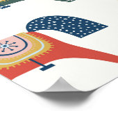 スカンジナビアの馬:カラフルフォークアート ポスター (角)