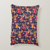 スカンジナビアの馬:装飾シームレスデザイン アクセントクッション (裏面(縦))