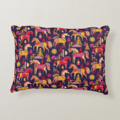 スカンジナビアの馬:装飾シームレスデザイン アクセントクッション (裏面)