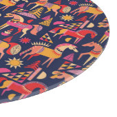 スカンジナビアの馬:装飾シームレスデザイン カッティングボード (角)