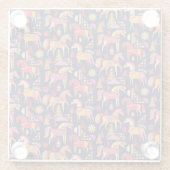 スカンジナビアの馬：装飾シームレスデザイン ガラスコースター (裏面)