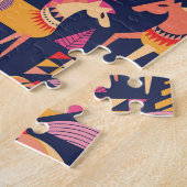 スカンジナビアの馬:装飾シームレスデザイン ジグソーパズル (側面)