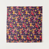 スカンジナビアの馬:装飾シームレスデザイン タペストリー (正面(横))