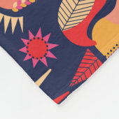 スカンジナビアの馬：装飾シームレスデザイン フリースブランケット (角)