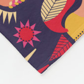 スカンジナビアの馬：装飾シームレスデザイン フリースブランケット (角)