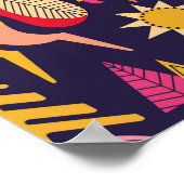 スカンジナビアの馬:装飾シームレスデザイン ポスター (角)