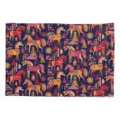 スカンジナビアの馬:装飾シームレスデザイン 枕カバー (裏面)