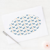 スカンジナビアの鳥の庭テーマ 楕円形シール (封筒)