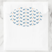 スカンジナビアの鳥の庭テーマ 楕円形シール (バッグ)