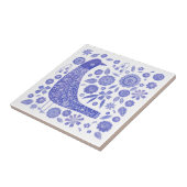 スカンジナビアの鳥の青と白 タイル (側面)