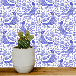 スカンジナビアの鳥の青と白 壁紙