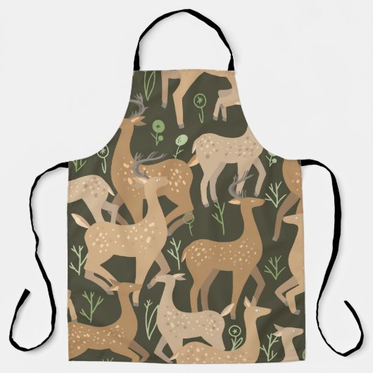 スカンジナビアの鹿林壁紙 エプロン (正面)