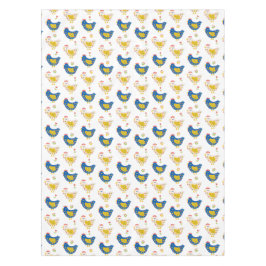 スカンジナビアの黄色と青のおもしろいチクズイースター テーブルクロス