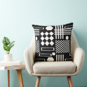 スカンジナビアの黒と白の幾何学形状 クッション (椅子)