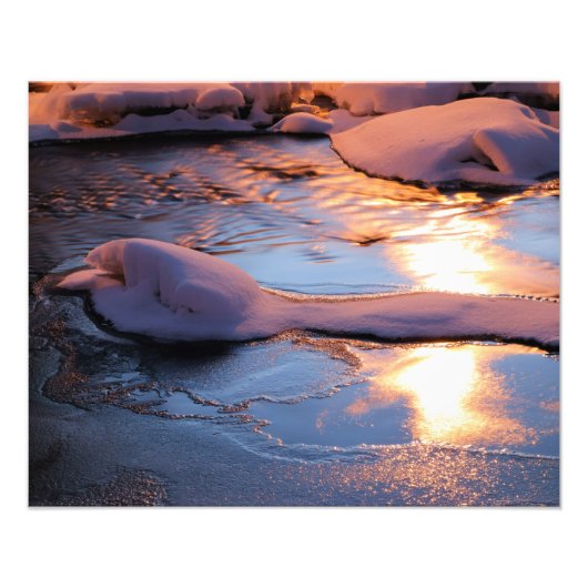 スカンジナビアのFozen風光明媚な川の写真プリント フォトプリント (正面)