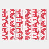 スカンジナビアアニマルプリント包装紙シート ラッピングペーパーシート (正面)