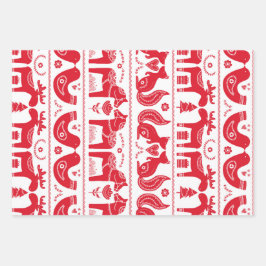 スカンジナビアアニマルプリント包装紙シート ラッピングペーパーシート