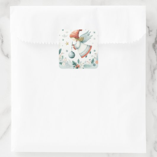 スカンジナビアエレガンススピリチュアルクリスマスエンジェル スクエアシール (バッグ)