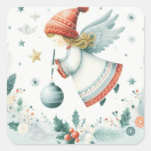 スカンジナビアエレガンススピリチュアルクリスマスエンジェル スクエアシール (正面)