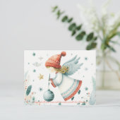 スカンジナビアエレガンススピリチュアルクリスマスエンジェル ポストカード (スタンド正面)