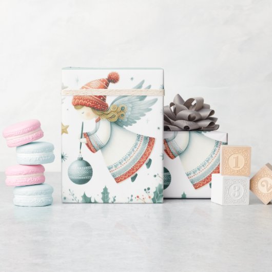 スカンジナビアエレガンススピリチュアルクリスマスエンジェル ラッピングペーパー (ベビーシャワー)