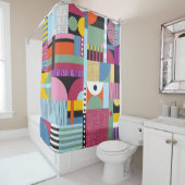 スカンジナビアカラフル型 シャワーカーテン (インサイチュ)