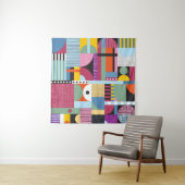 スカンジナビアカラフル型 タペストリー (インサイチュ(横))