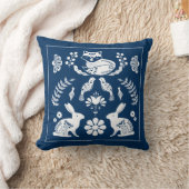 スカンジナビアキツネバニーフラワーガーデン クッション (ブランケット)