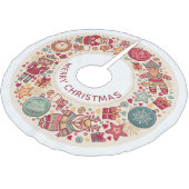 スカンジナビアクリスマスオーナメントツリースカート ブラッシュドポリエステルツリースカート (アングル)