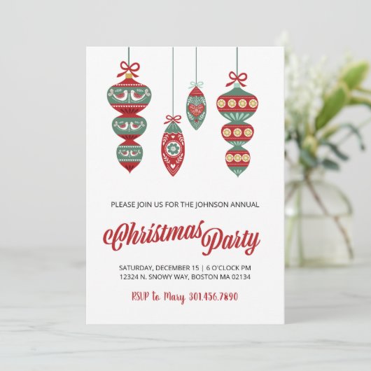 スカンジナビアクリスマスオーナメントパーティの招待状 招待状 (スタンド正面)