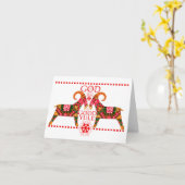 スカンジナビアクリスマスジュルボック折り畳みグリーティングカード カード (黄色い花)