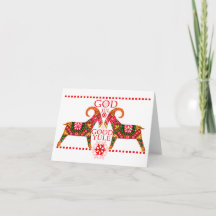 スカンジナビアクリスマスジュルボック折り畳みグリーティングカード