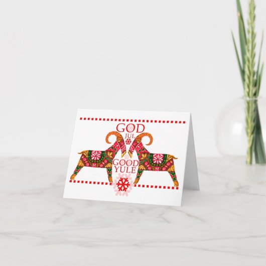 スカンジナビアクリスマスジュルボック折り畳みグリーティングカード カード (正面)