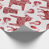 スカンジナビアクリスマスダラホースフォークアート ラッピングペーパー (角)