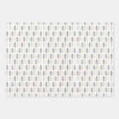 スカンジナビアクリスマスツリーススノーフレークの枝 ラッピングペーパーシート (正面)