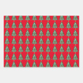 スカンジナビアクリスマスツリーフォークアート ラッピングペーパーシート (正面2)