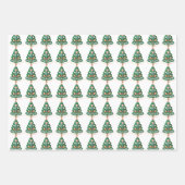スカンジナビアクリスマスツリーフォークアート ラッピングペーパーシート (正面)