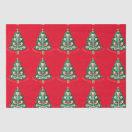 スカンジナビアクリスマスツリーフォークアート 薄葉紙