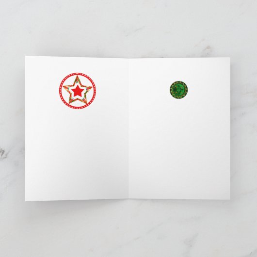 スカンジナビアクリスマスフォーク馬グリーティングカード カード (内部)