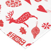 スカンジナビアクリスマスレッドホワイトフェスティバル ショートテーブルランナー (コーナー)