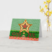 スカンジナビアクリスマス神Jul折り畳みグリーティングカード1 カード (黄色い花)