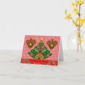 スカンジナビアクリスマス神Jul折り畳みグリーティングカード2 カード (黄色い花)