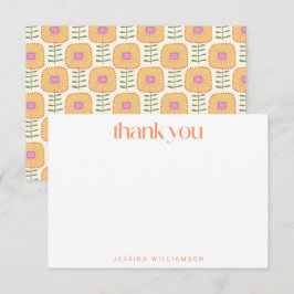 スカンジナビアサンゴフローラカスタムブライダルシャワー サンキューカード