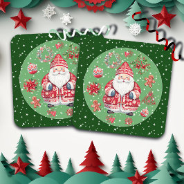 スカンジナビアサンタクロスグリーン コースター