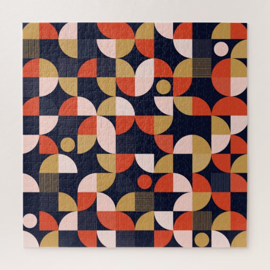 スカンジナビアシンプルの図形ジオメトリアートワークのポスター ジグソーパズル (縦)