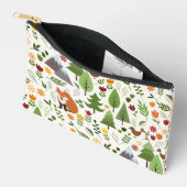 スカンジナビアスタイルイラストレーションオンクリームパターン アクセサリーポーチ (見開き)