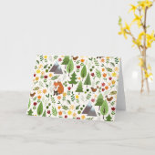 スカンジナビアスタイルイラストレーションオンクリームパターン カード (黄色い花)