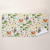 スカンジナビアスタイルイラストレーションオンCrm Rpt Ptn バスタオル (バスタオル)