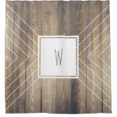 スカンジナビアスタイルウッドプランクス&ホワイトアローズ シャワーカーテン (正面)